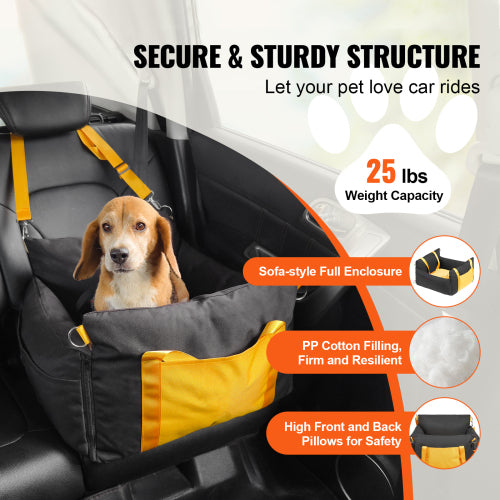 Dog Booster Car Seat Pet Car Seat for Small Dog up to 25lbs Black